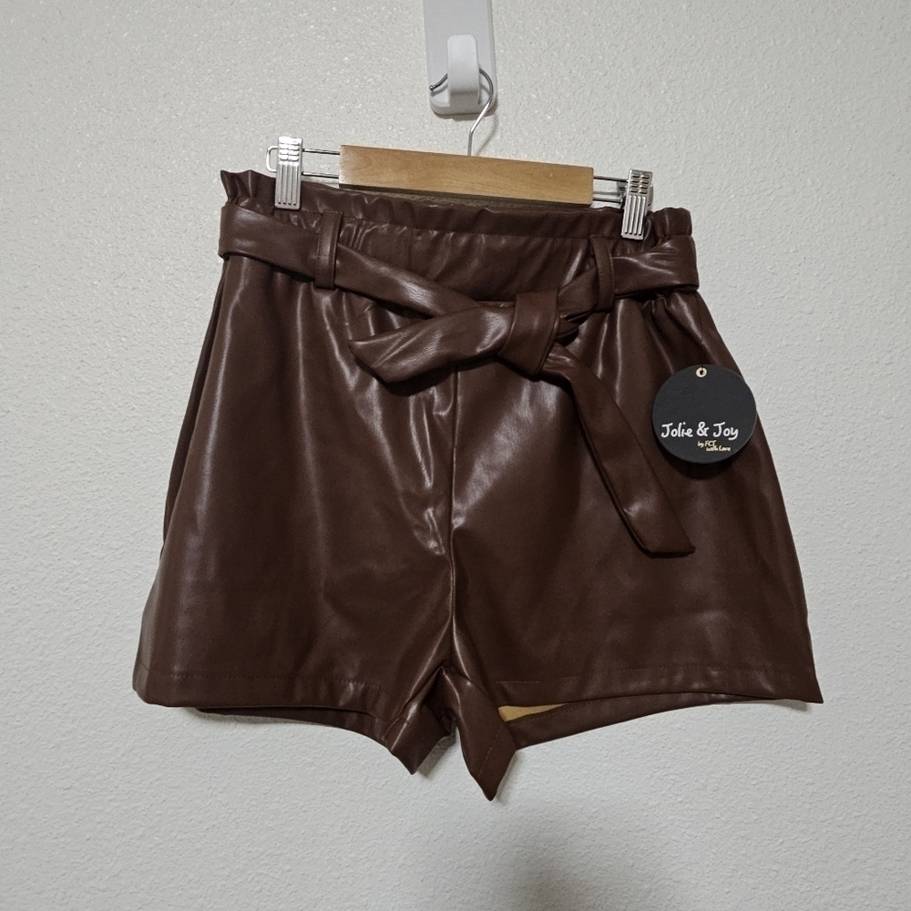 Jolie & Joy faux leather paper bag style size medium elastic waist